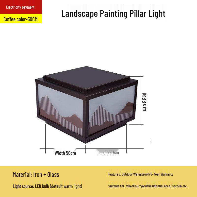 Modern Solar LED Pillar Light for Garden, Courtyard, or Hotel