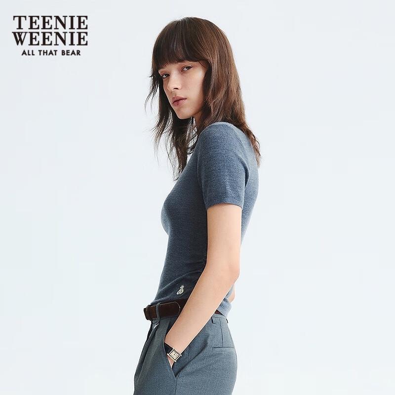 Teenie Weenie Women's Half-High Neck Short Sleeve Knit Sweater