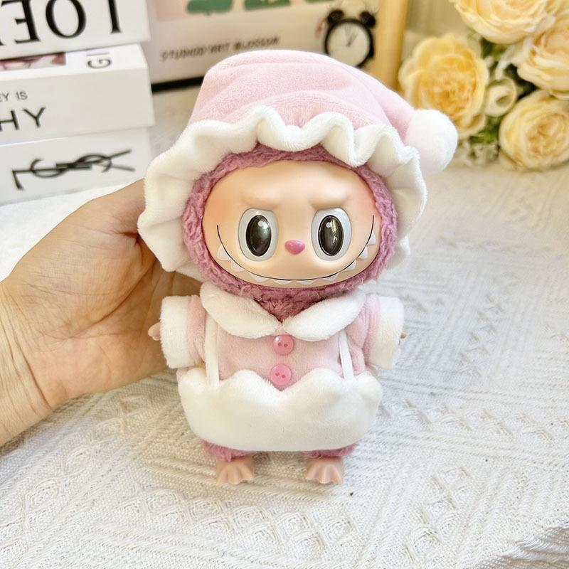 17cm Labubu Doll Clothes: Ice Cream Overalls - Cute Pendant Blind Box