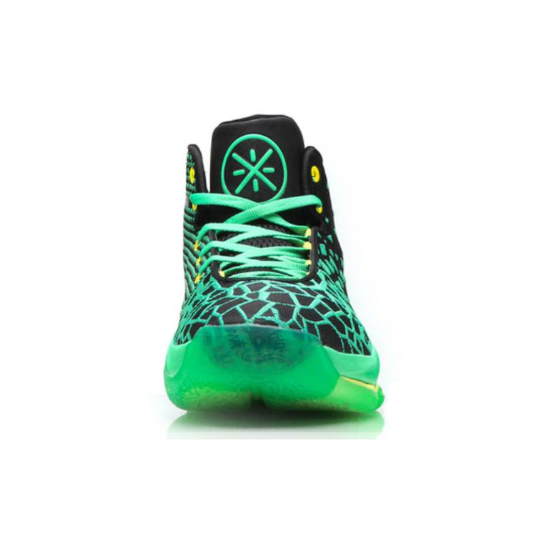 Li Ning Wade Fission 3 Patchwork Lightweight Anti Slip Mid top Basketball Shoes Men's Neon Green ABAM025-1