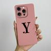 For iPhone 14 Pro Max Case iPhone 14 Plus Phone Case iPhone 14 Pro Cover Cute Couple Initial Letters Square Skin Matte Cover