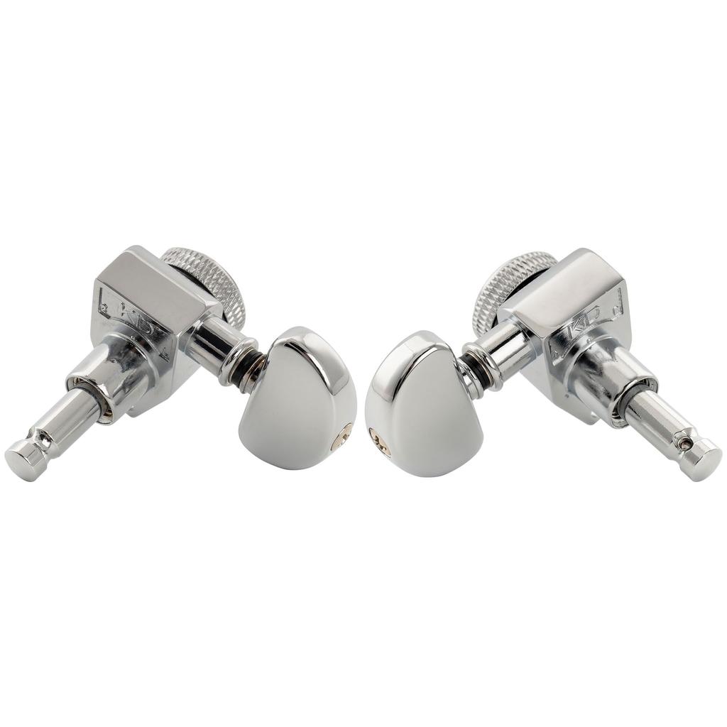 Musiclily Pro R18K L3R3 Locking Gear for Chrome Tuners, 181 Ratio, Half-Moon Button, 90-Degree Screw, Acoustic/Electric Guitars,
