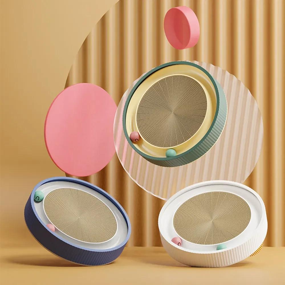 Round Cat Scratcher Bed Cat Scratching Board with Ball Toy Cat Scratcher Funny Sharpen Nails Scraper Can Replace Nest for Cats