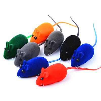 New Interactive Sound Plush Rubber Vinyl Mouse Pet Cat Realistic Sound Toys Flocking Mouse Funny Cat Toys Pet Toys