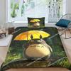 Anime Duvet Cover Pillowcase Bedding Set T-Totoros Kawaii Adult Boy Girl Bedroom Decoration Children Single Double Home Textiles