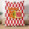 Fußball-Verbands-Emblem Flanelldecke, Weiches Polyester, Modernes Design, Ganzjahresnutzung für Camping, Reisen, Geschenke für Feiertage oder Geburtstage
