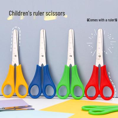 Creative Portable Safety Scissors for Kids - Round-Headed Plastic, Ideal for DIY and Paper Cutting