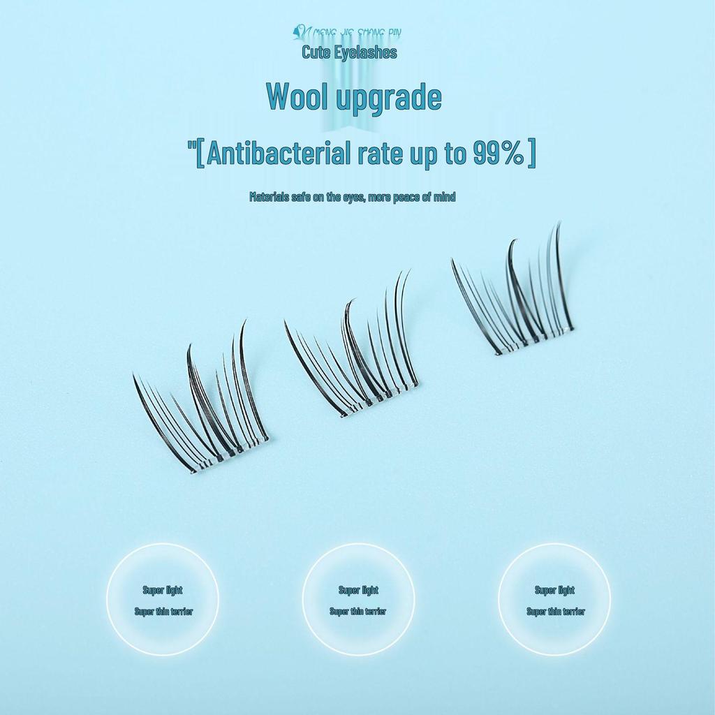 10 Rows Glue-Free Self-Adhesive Clear Ballet False Eyelashes - Natural Single Clusters for Easy Application and On-Camera Use