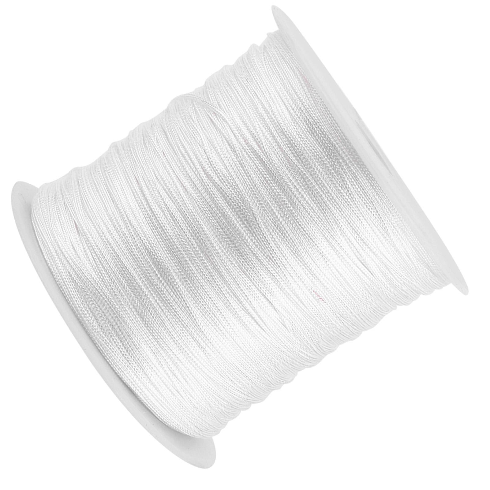 

100M x 0.8mm Nylon Chinese Knot Cord Rattail Macrame Shamballa Thread String White