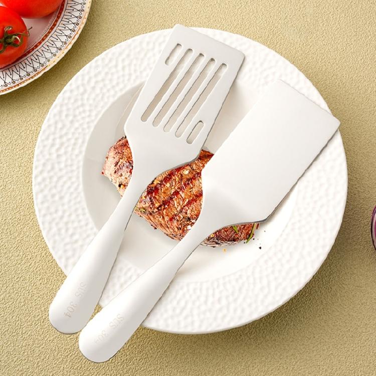 Small Stainless Steel Barbecue Turner Set, 2 Piece Metal Cooking Spatulas for Grill and Stovetop Use, Smooth Turner Tool for Steak, Fish, Vegetable