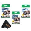 Fujifilm Instax Wide Instant Film Twin Pack 60 Sheets Sunshine Photo Microfiber Cloth 3 Packs