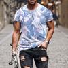 3D Digital Print Men's T-shirt, Casual Crew Neck Short-sleeve Shirt