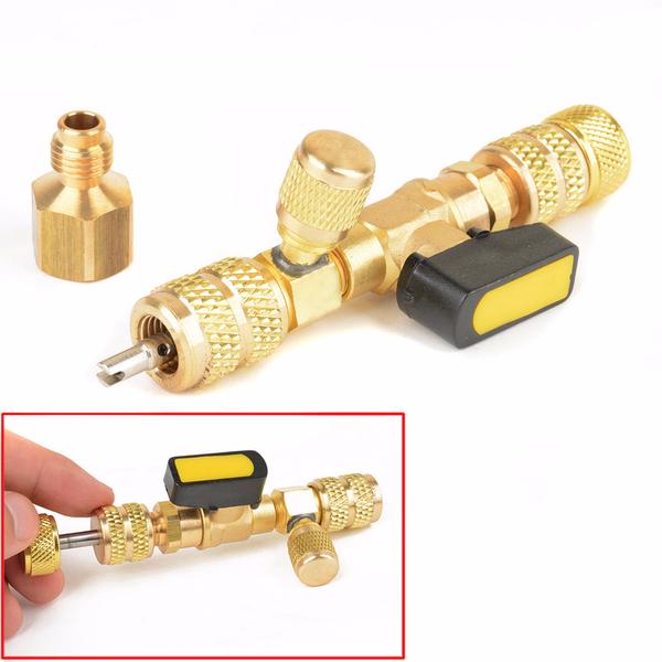 Dual Schrader HVAC Service Valve Core Remover AC System Installer Removal Tools