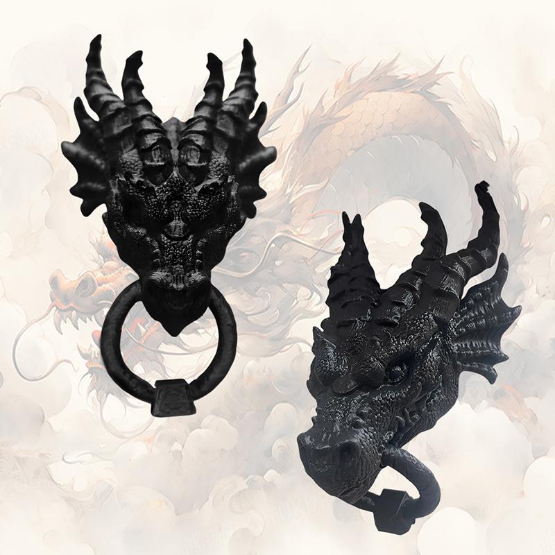 Dragon Door Knocker Goth Home Decor Gothic Home Dragon Wall Decor Dragon Head Statue Decoration For Home Office Decor