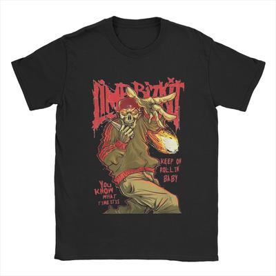 Camisetas de Hombre de la Banda Limp Bizkit Camisetas Impresionantes Manga Corta Cuello Redondo Camisetas Algodón Puro Tallas Grandes Tops