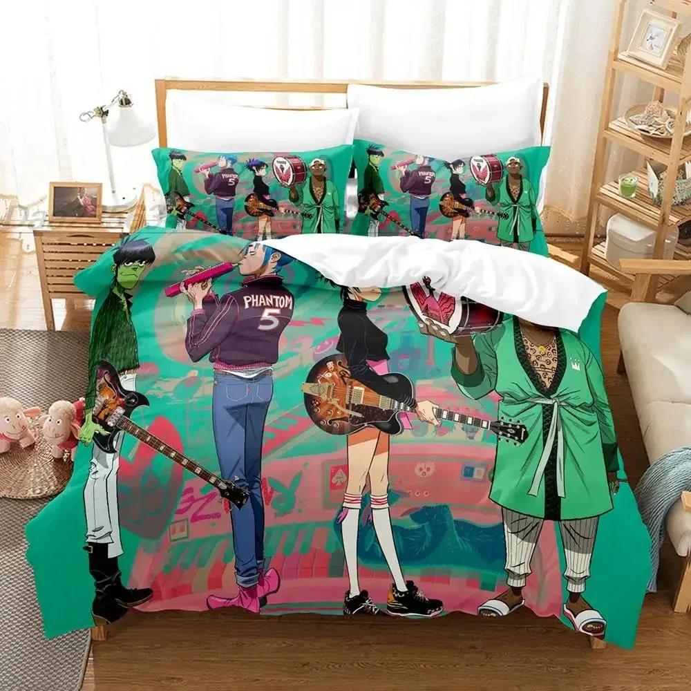 Gorillaz Bettwäsche Set Einzelbett Twin Full Queen King Size Bettset Aldult Kind Schlafzimmer Bettbezug Sets 3D Druck Spiel Bettlaken Set