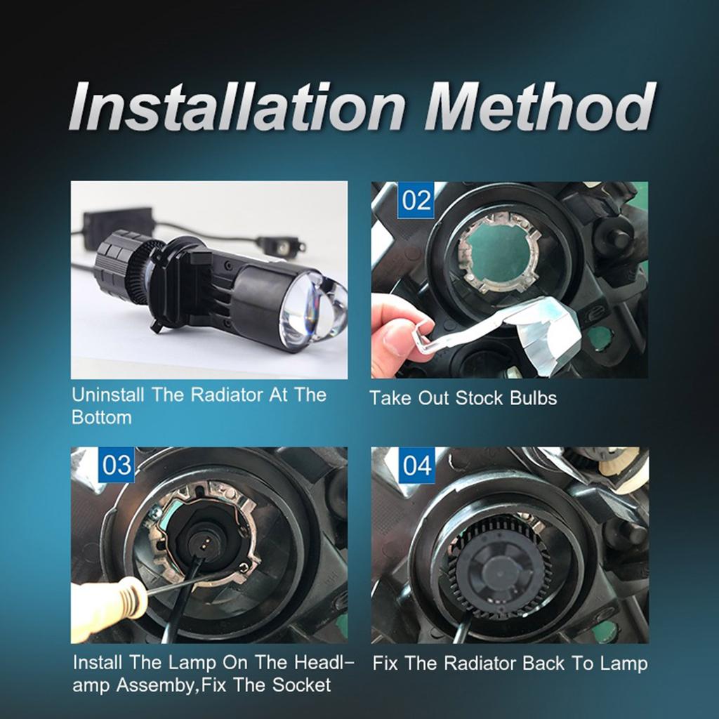 H4 LED Bulbs Brighter LED Lights 50 000+ Hour Lifespan 6500K 18000LM White Non-polarity Pack of 2