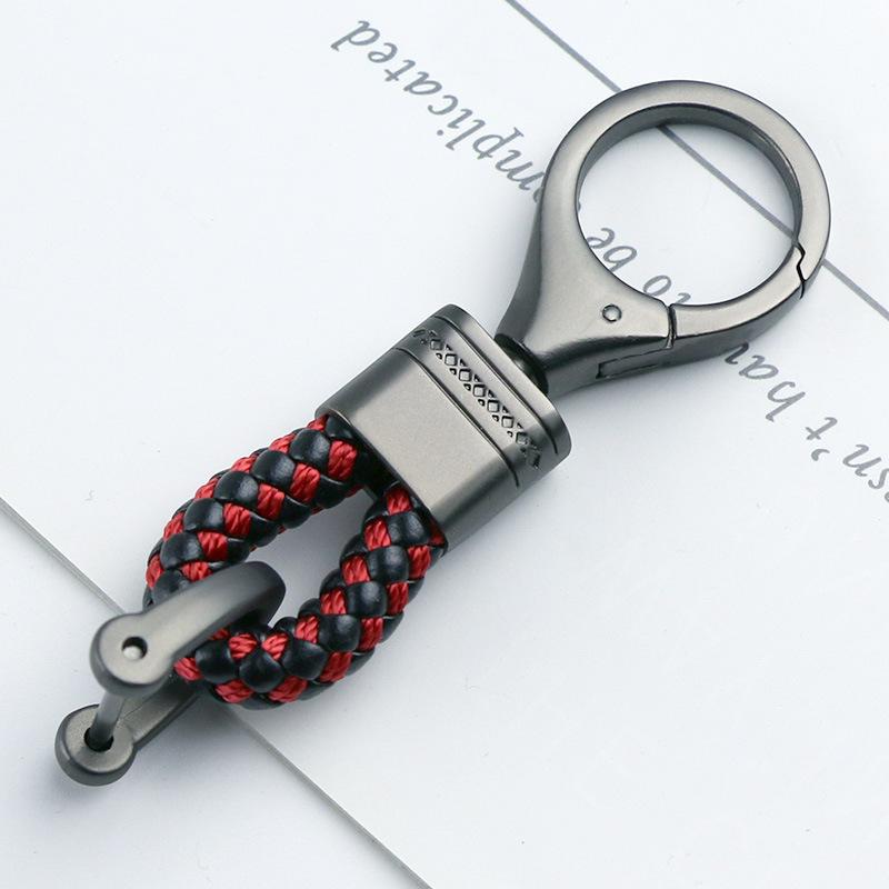 Braided Rope Sub-Gun Printing Keychain Men'S And Women'S Waist Hanging Big Head Chain General Car Key Bag Accessories