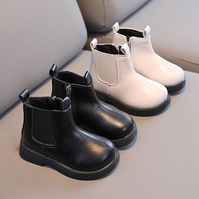 Boys Girls Boots Casual All-Match Comfortable Simple Side Zipper Design Non-Slip Short Boots