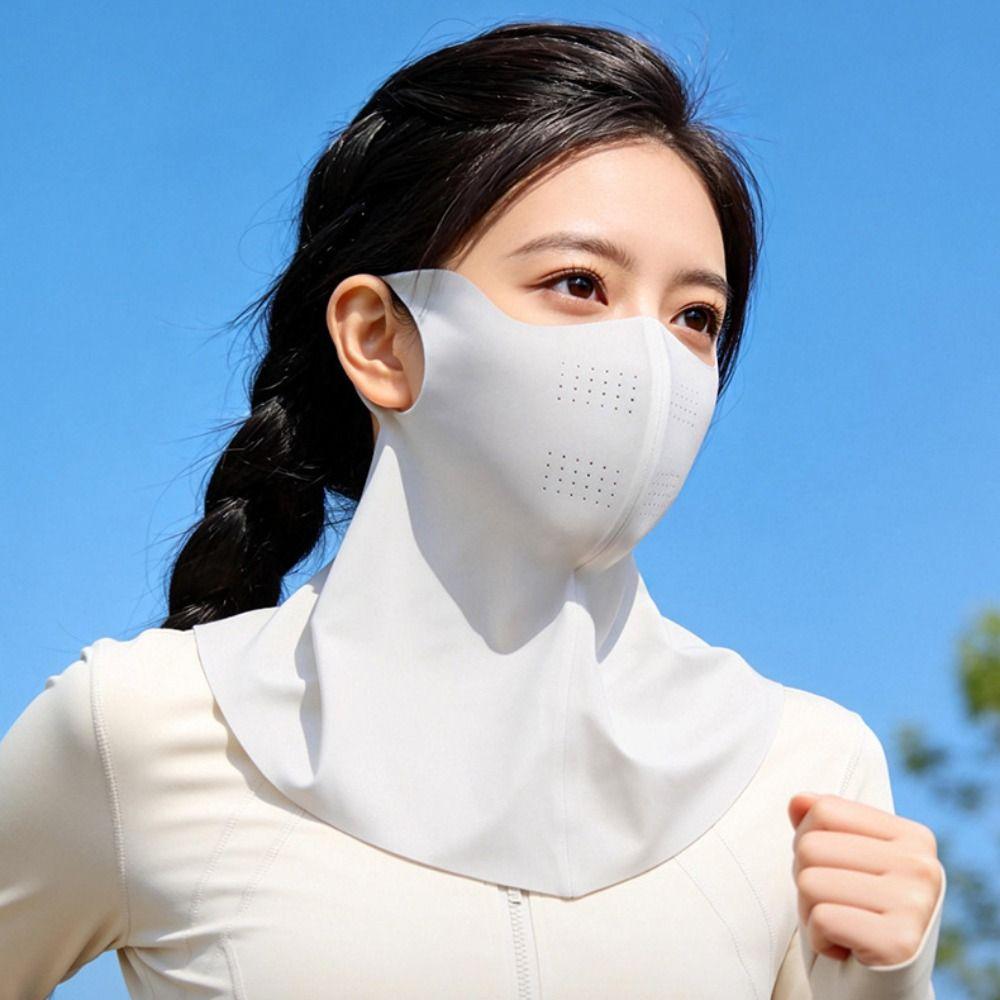 Neck Anti UV Sunscreen Mask Summer Face Cover Elastic Ice Silk Mask Hiking