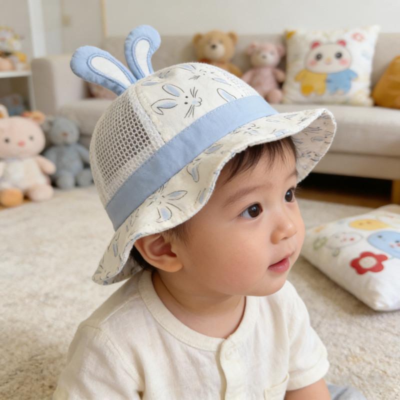 Baby Spring Summer Cotton Bunny Farmer Hat With Sun Protection For Toddlers