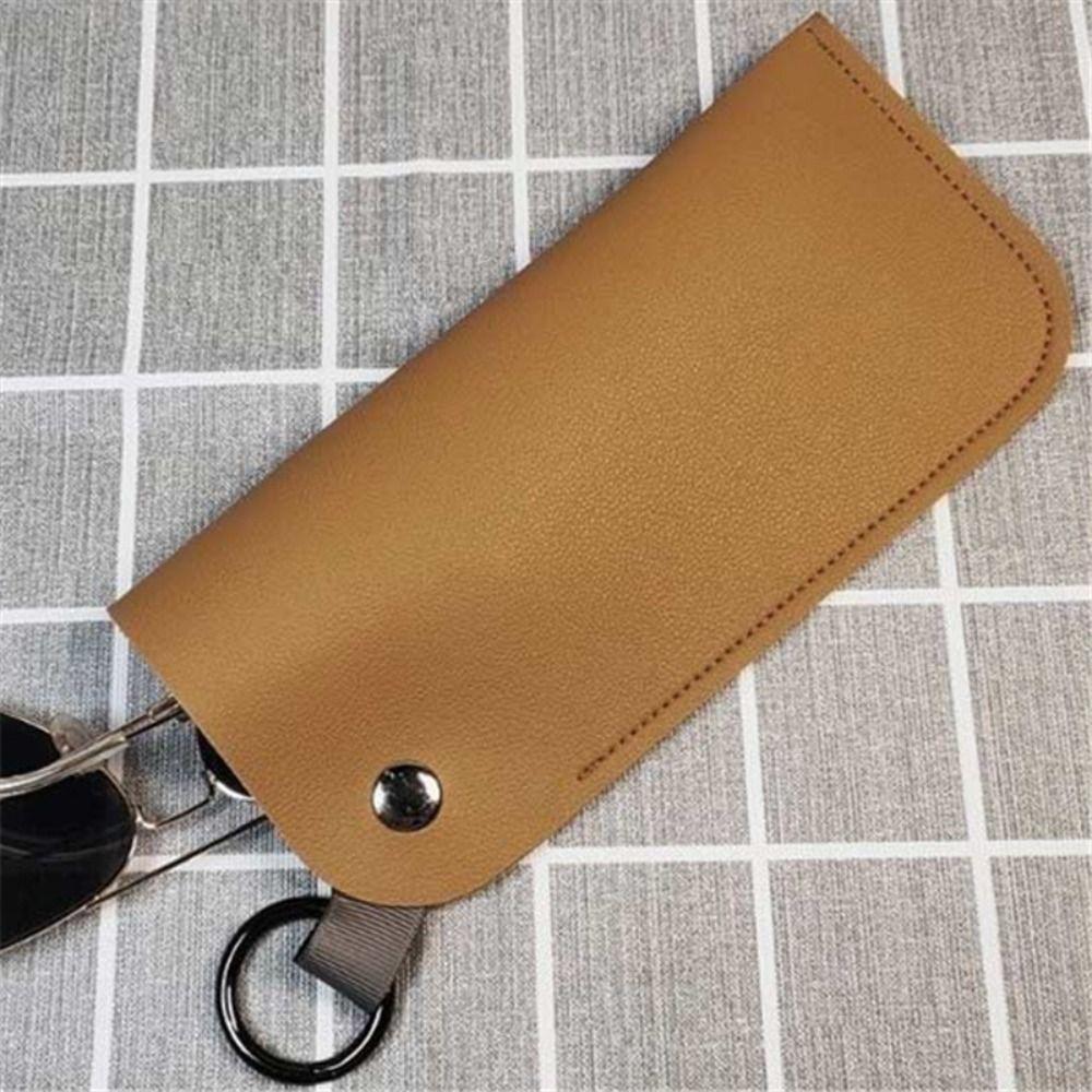 with Keyring Sunglasses Pouch PU Leather Hanging Sunglasses Eyewear Accessories