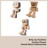 Small Shaking Wooden Man Figurine Car Dashboard Ornaments Leg-swinging Robot Figurine Cute Shaking Wood Man Figurine Decoration