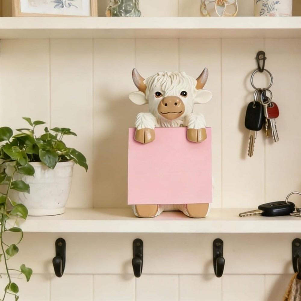 3x3 Inches Pop-up Sticky Note Dispenser Highland Cow Post-it Note Dispenser  for Workstation