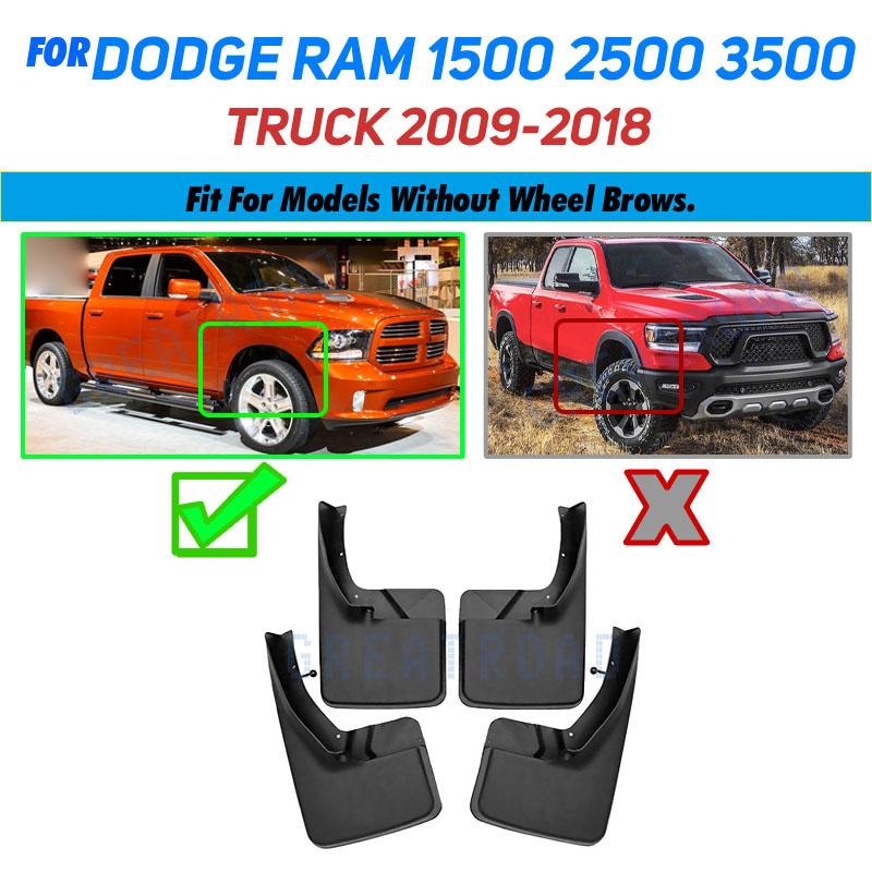 For Dodge Ram 1500 2500 3500 2009-2018 4PCS Brand New Splash Guar Mud Guards Mud Flaps Fender Car Styling Auto Accessories