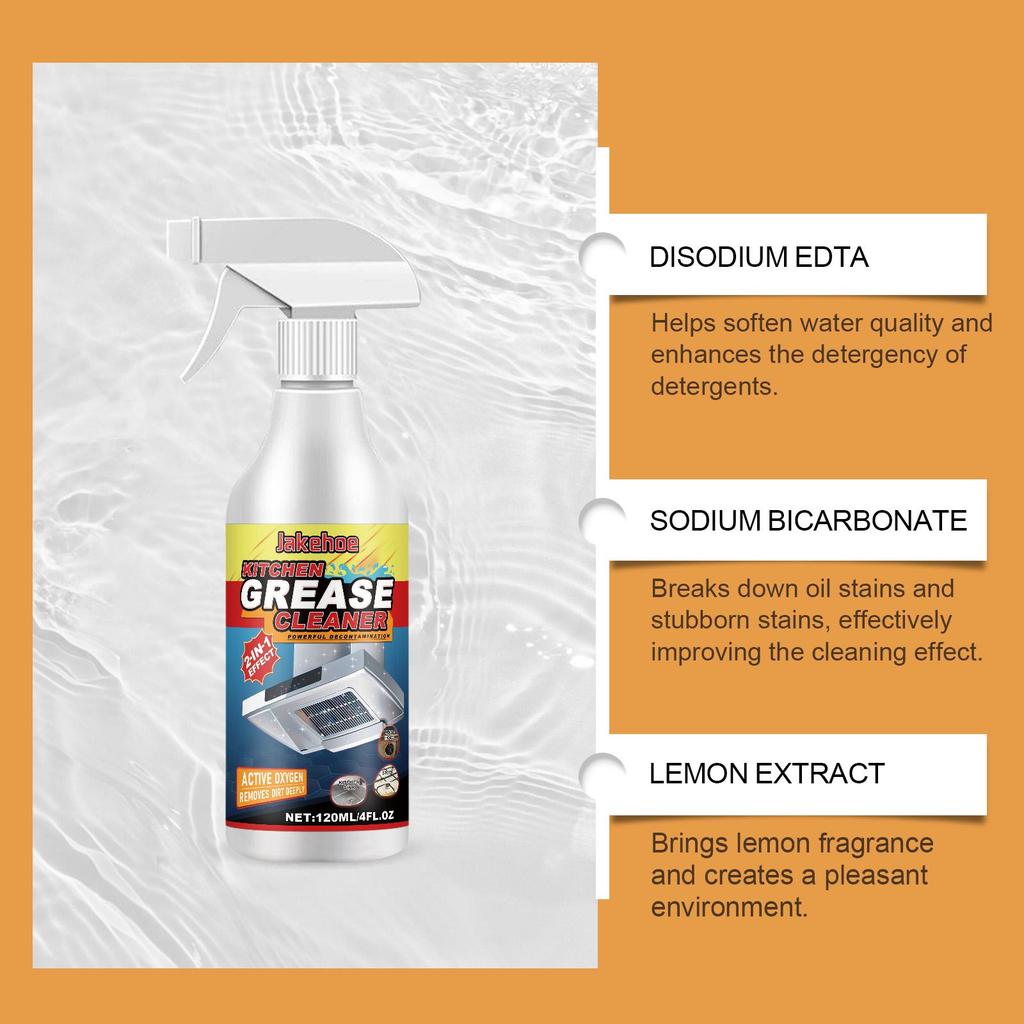 Kitchen Grease Cleaner Household Heavy Duty Grease Cleaner Kitchen Stovetop Stain Remover Foam Cleaner