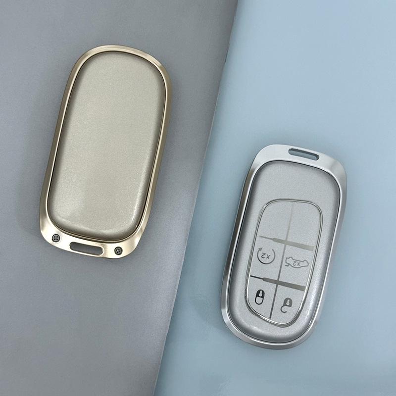 Compatible Key Case for Jeep Wrangler, Grand Cherokee, Cherokee, Compass, Patriot, Dodge Journey, and Renegade.