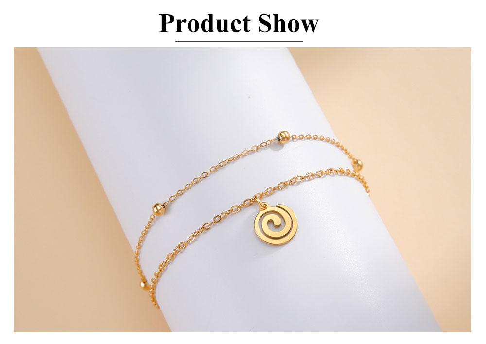 Cazador Stainless Steel Spiral Swirl Maze Charm Bracelet Double Layer Beads Chain Bracelets for Women Jewelry Gift 2026 New
