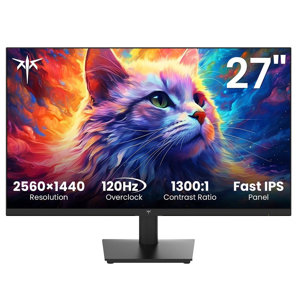 Monitor da Ufficio KTC H27T27, 27 pollici 2560×1440 2K QHD Schermo IPS Veloce, Frequenza di Aggiornamento OC 120Hz, 99% sRGB, HDR, Compatibile FreeSync & G-Sync