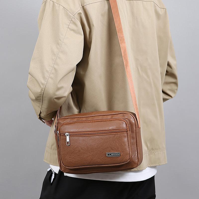 Man Messenger Bag Business Leather Bags Fanny Pack Men'S Genuine Leather Crossbody Shoulder Bags High Quality Tote