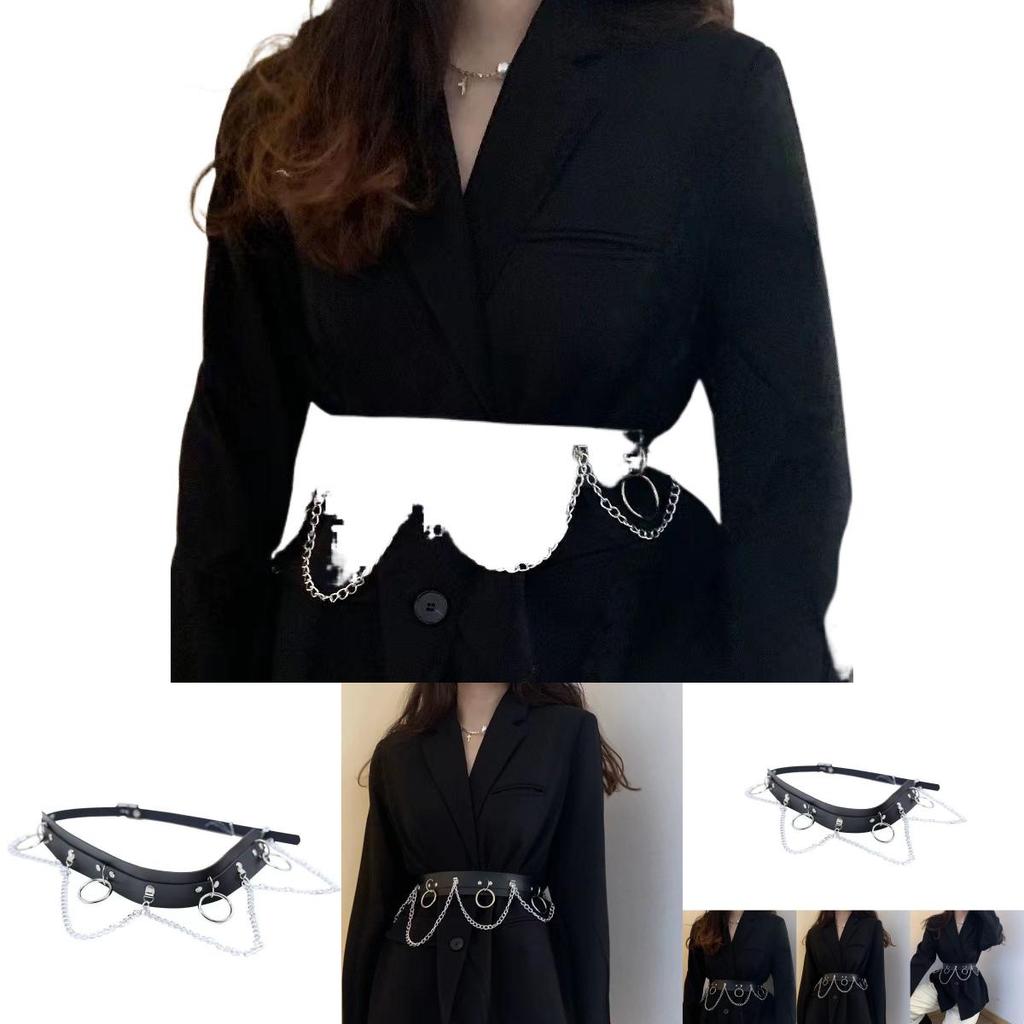 Trendy Black Wide Waist Chain Belt For Women Perfect For Dresses And Coats