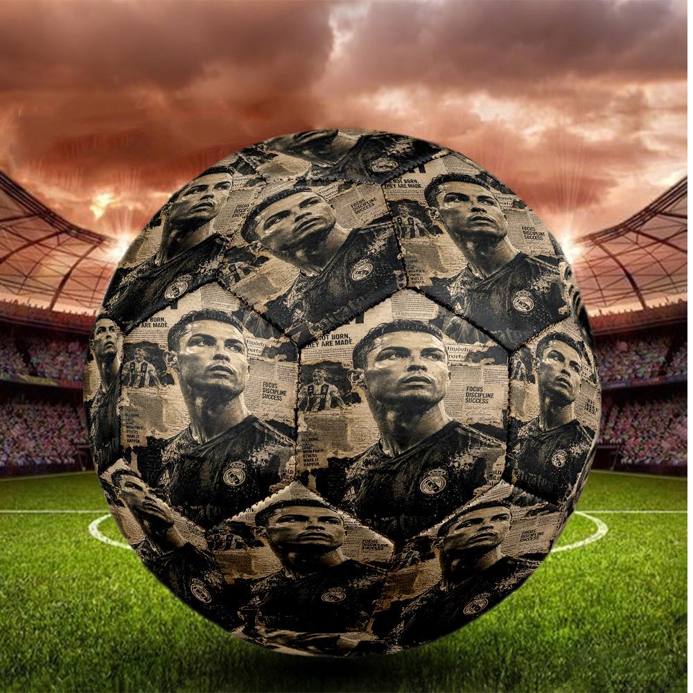 Cristiano Ronaldo Taglia 5 Pallone da Calcio Pallone da Calcio ad Alta Elasticità Per Competizione All'aperto Allenamento Quotidiano Gioco
