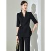 2797 Plus Size Women's Light Luxury Slimming Suit: Mature Style Two-Piece Set with Micro Flare Pants