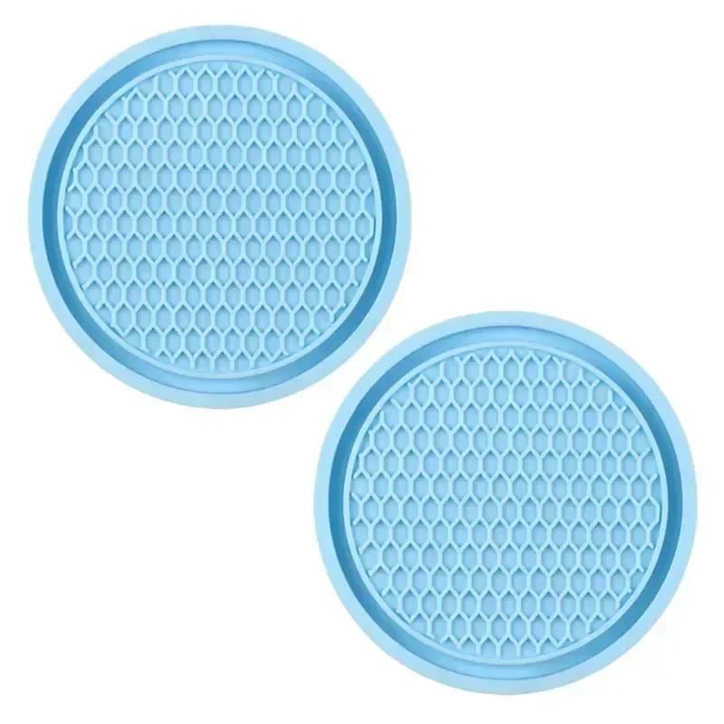 2Pcs Car Coaster Water Cup Holder Anti-slip Pad Mat Silicone Gadget Round Heat Insulation Mats Car Interior Accessories