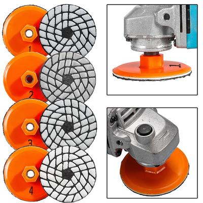 4 Steps Dry Polishing Pad Grinding Disc Angle Grinder Sanding Pad Glass Granite Marble Concrete Abrasives Tool  Sanding Disc