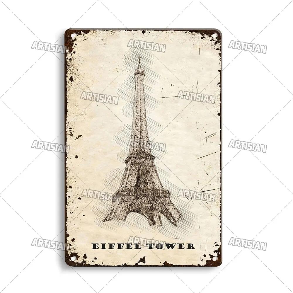 Vintage France Metal Sign  Funny Tin Travel Plaque for Home Bar Cafe Wall Decor  Rustic Metal Plate