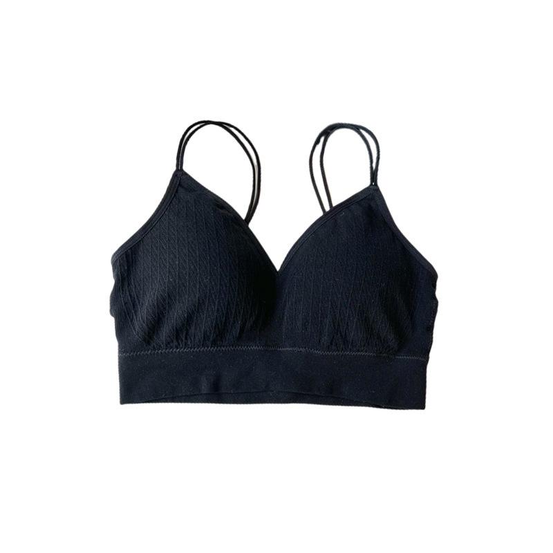 New Fashion Shoulder Strap Beauty Back Bra Fixed Latex Cup Underwear Women's Gathering Bra Modal Vest