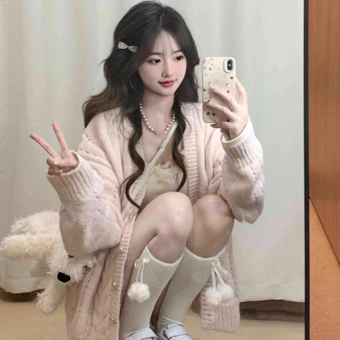 

Розовый кардиган с вязаным воротником - Мягкое, стильное корейское пальто-свитер S (80-90)