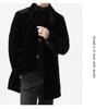 Men's Mid-Length Wool Coat with Faux Mink Fur Lapel - Fashionable, Casual, and Warm Dad's Wear