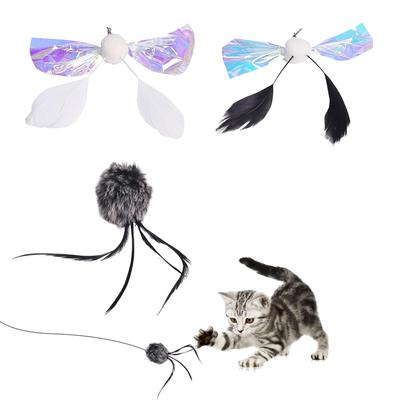 3 of Ni Cat Toy, Cat Teaser, Cat Toy, Natural Rabbit Hair, Feather Replacement, Fluffy Fur Ball, Natural and Safe, Helps Excited Cats Relieve