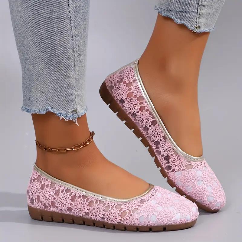 

Spring Autumn New Round Toe Fashionable Comfortable Casual Sports Shoes Square Heel Shallow Mouth Mesh Single Shoes for Women 43 рожевий