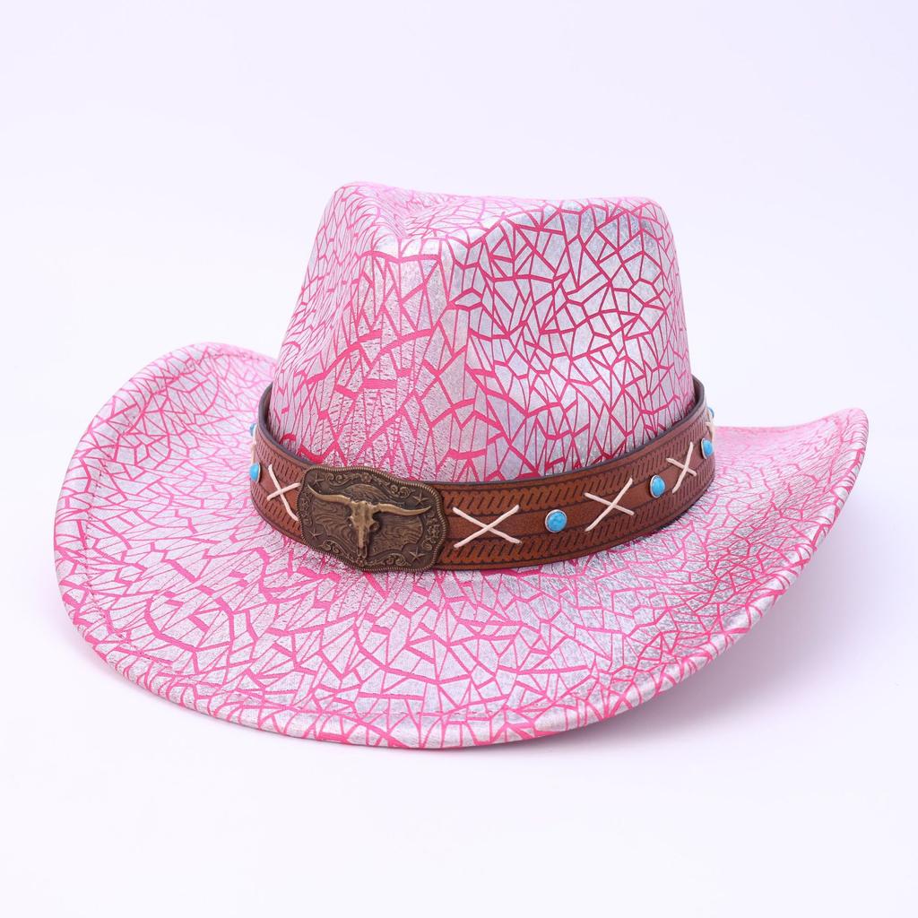 Retro Bull Head Western Cowboy Hat Men's and Women's British Style High-end Jazz Hat European and American Fashion Top Hat