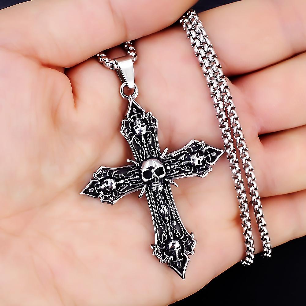 Necklace Baroque Skull Cross Popular Hollow Pendant
