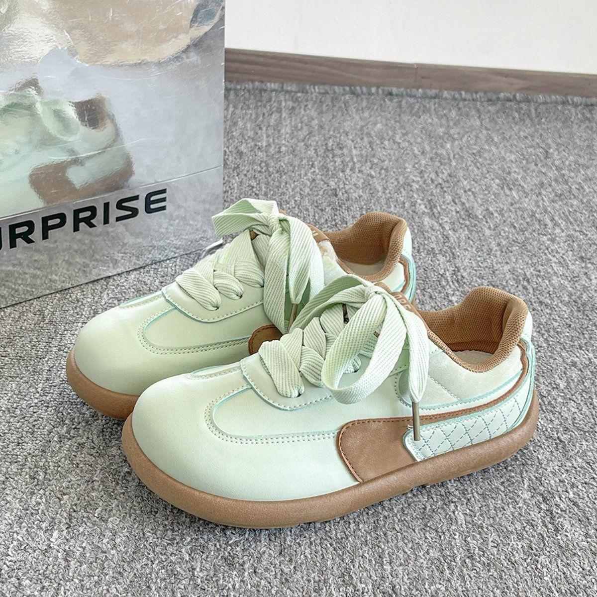 

Кроссовки для тренировок в стиле кампуса с толстой подошвой из Германии для женщин, весна 2025, новые корейские универсальные повседневные и легкие спортивные кроссовки для женщин 40 коричневый