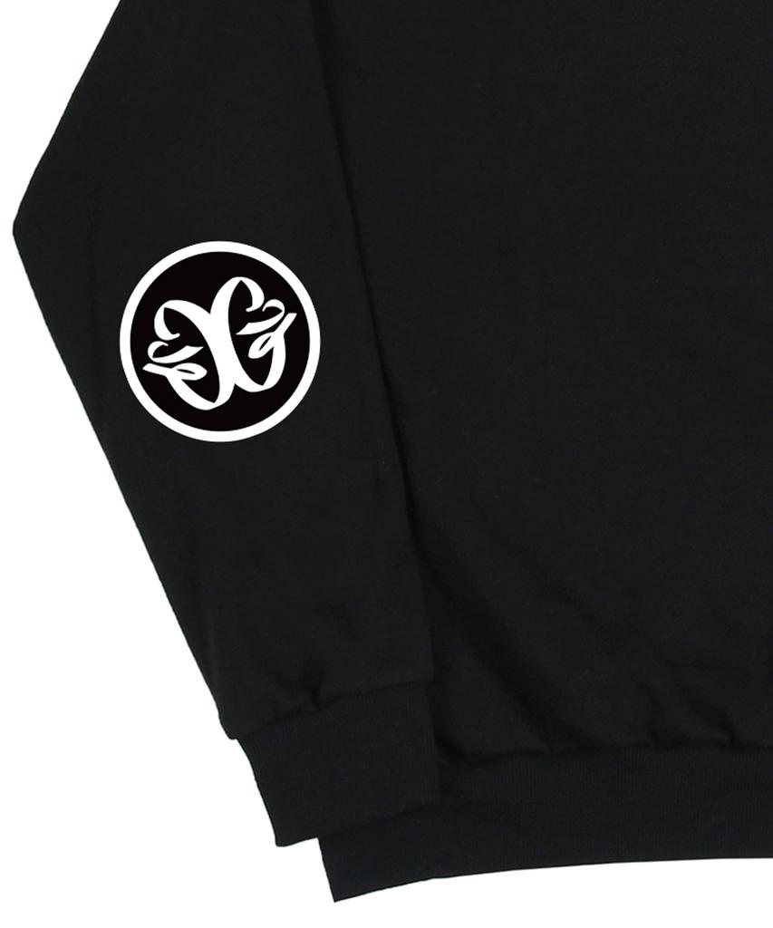 GRAVER [Unisex] Elbow Deco Logo Sweatshirt_Black/White Logo