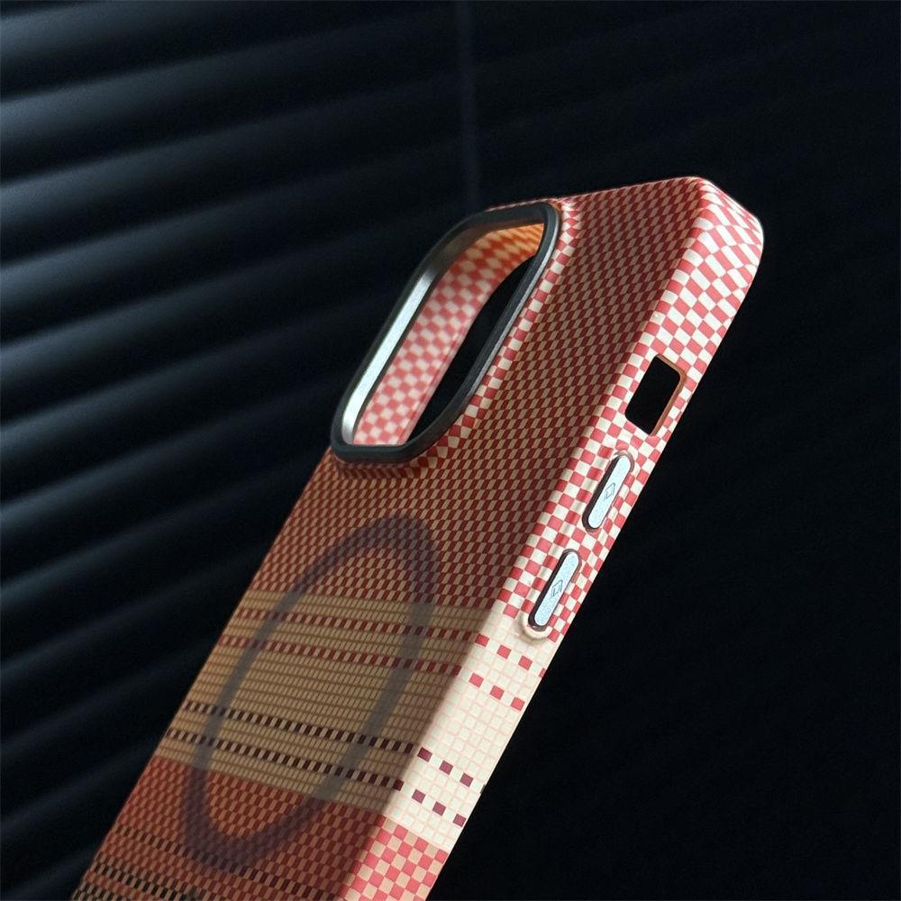 Compatible iPhone 17 Pro Max Sunset Moonrise Kevlar Magnetic Case, Full Coverage Anti-Fall Design.
